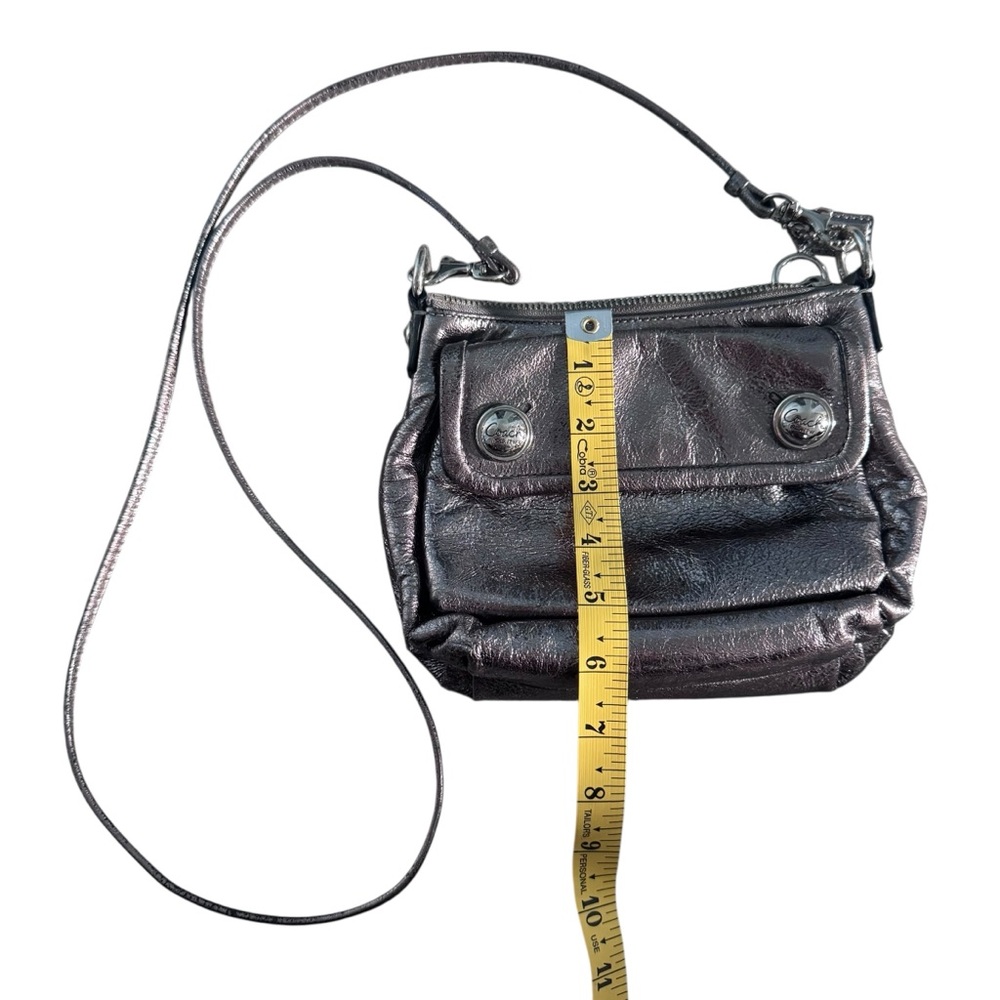 Vintage Coach Poppy Collection Gunmetal Iridescent mini Crossbody Purse y2K - Picture 11 of 12